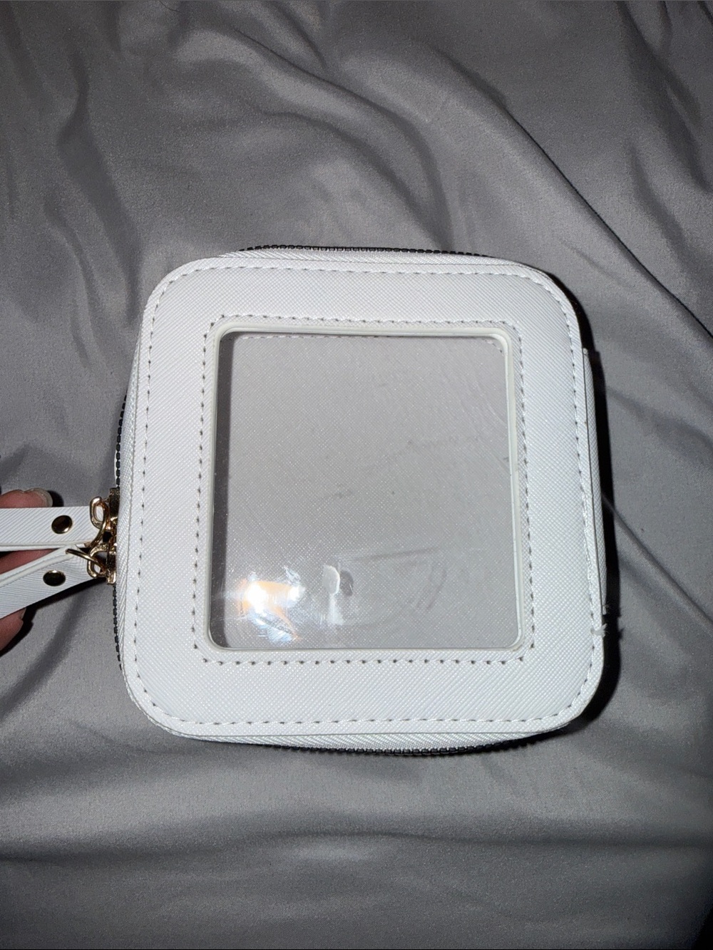 White Square Clear Cosmetic Bag